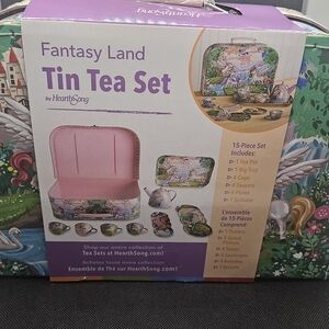 Fantasy Land Tin Tea Set - Pink and Green
